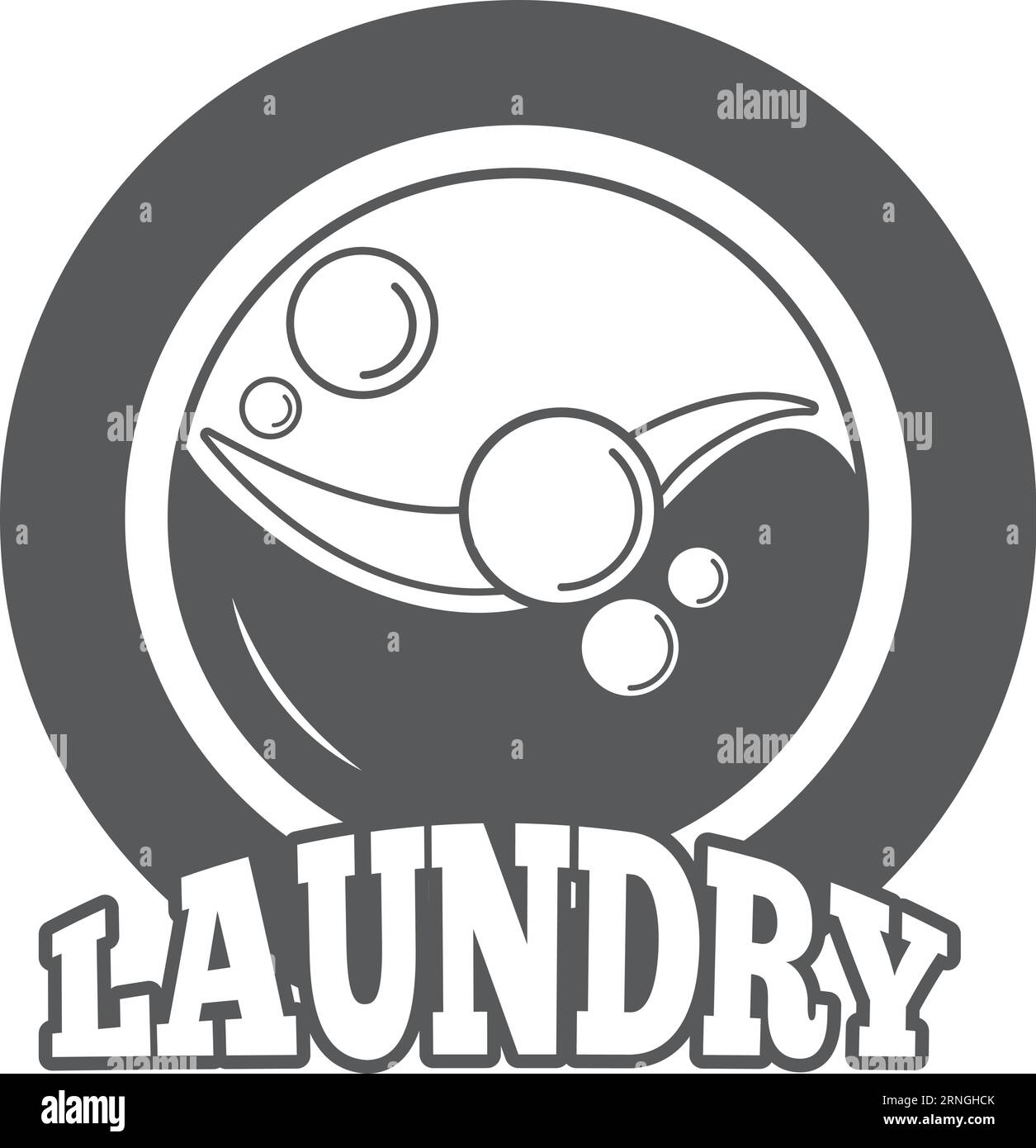 Laundry black emblem. Laundromat logo. Clothes washing Stock Vector