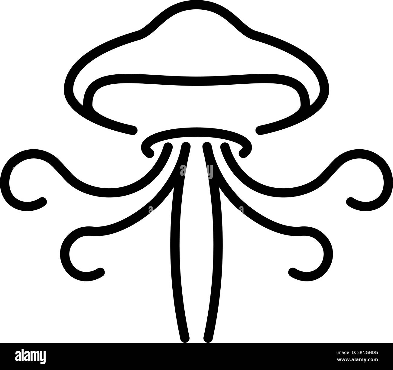 Jellyfish linear icon. Exotic beach underwater animal Stock Vector