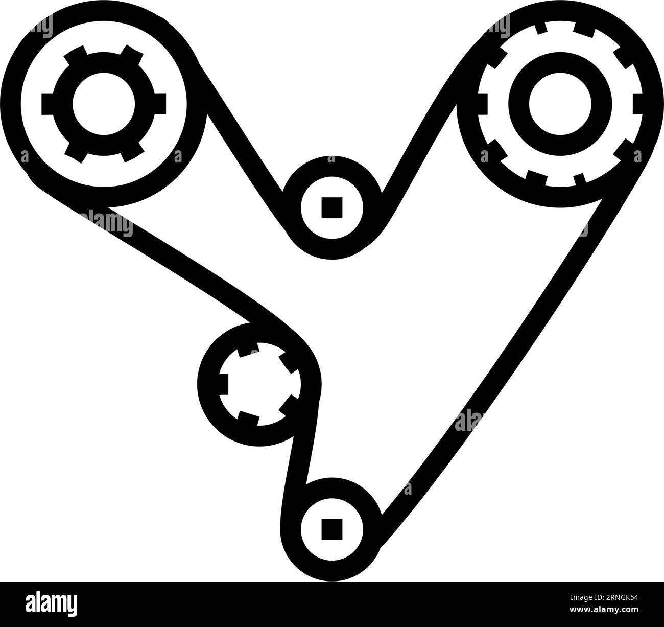 timing belt car mechanic line icon vector illustration Stock Vector ...
