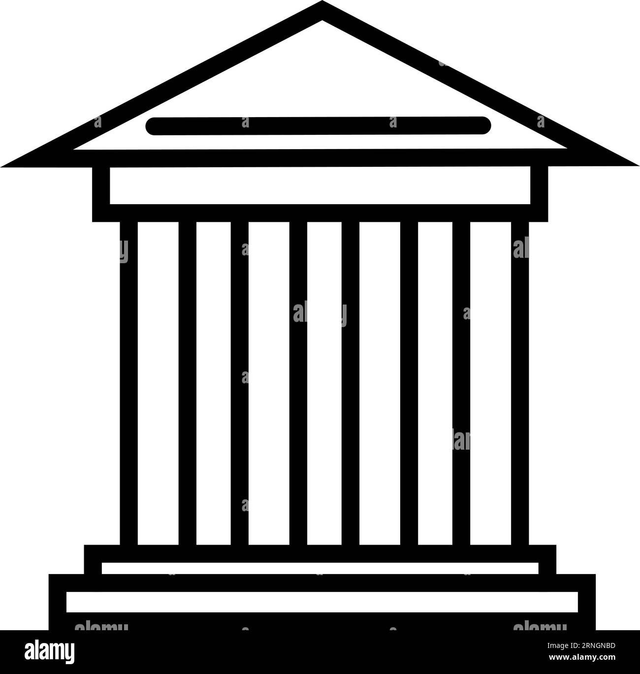 Court building icon. Federal public justice service Stock Vector