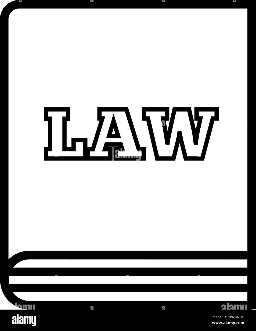 Law book linear icon. Legal document symbol Stock Vector