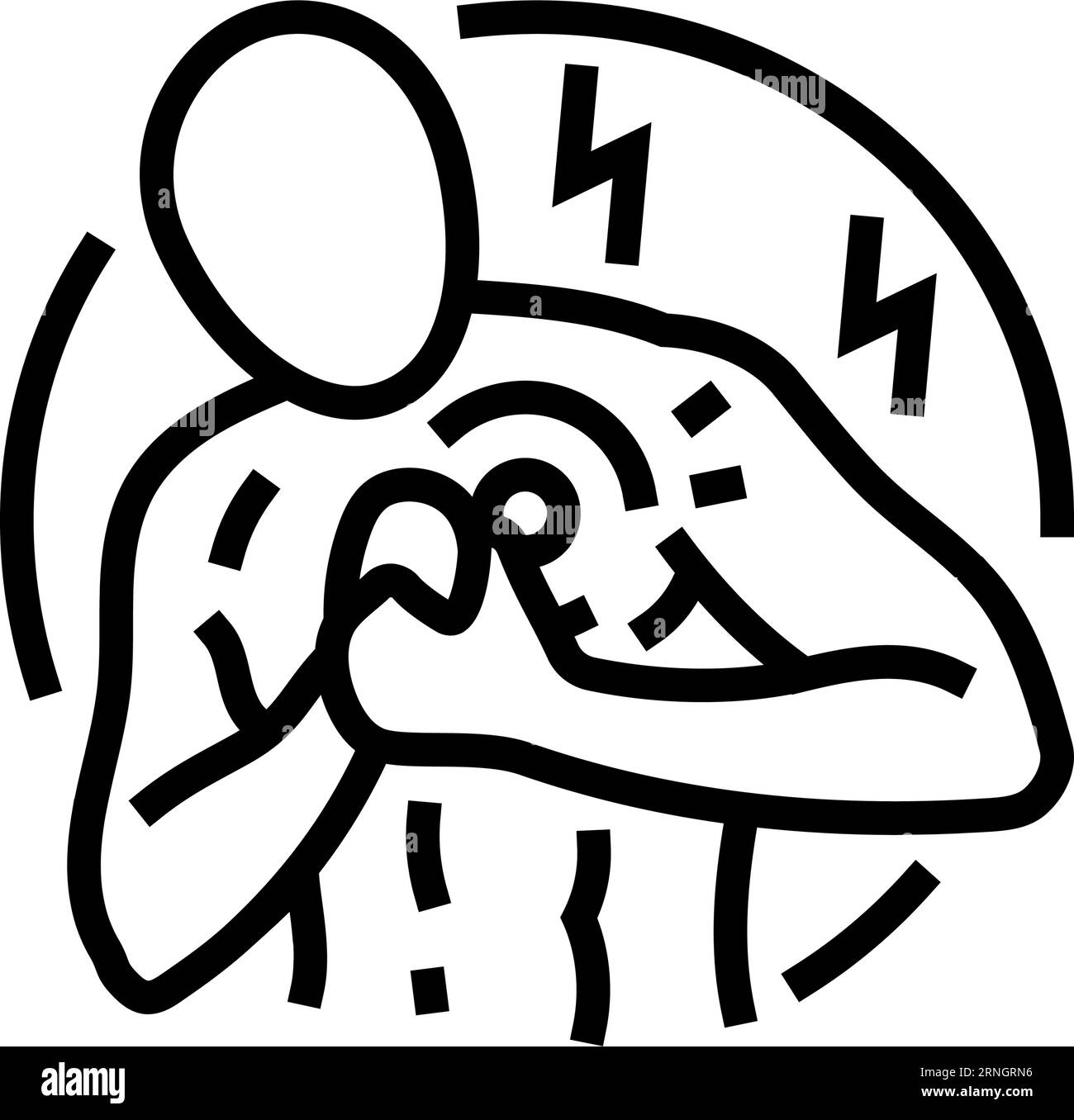 chest pain palpitations disease symptom line icon vector illustration