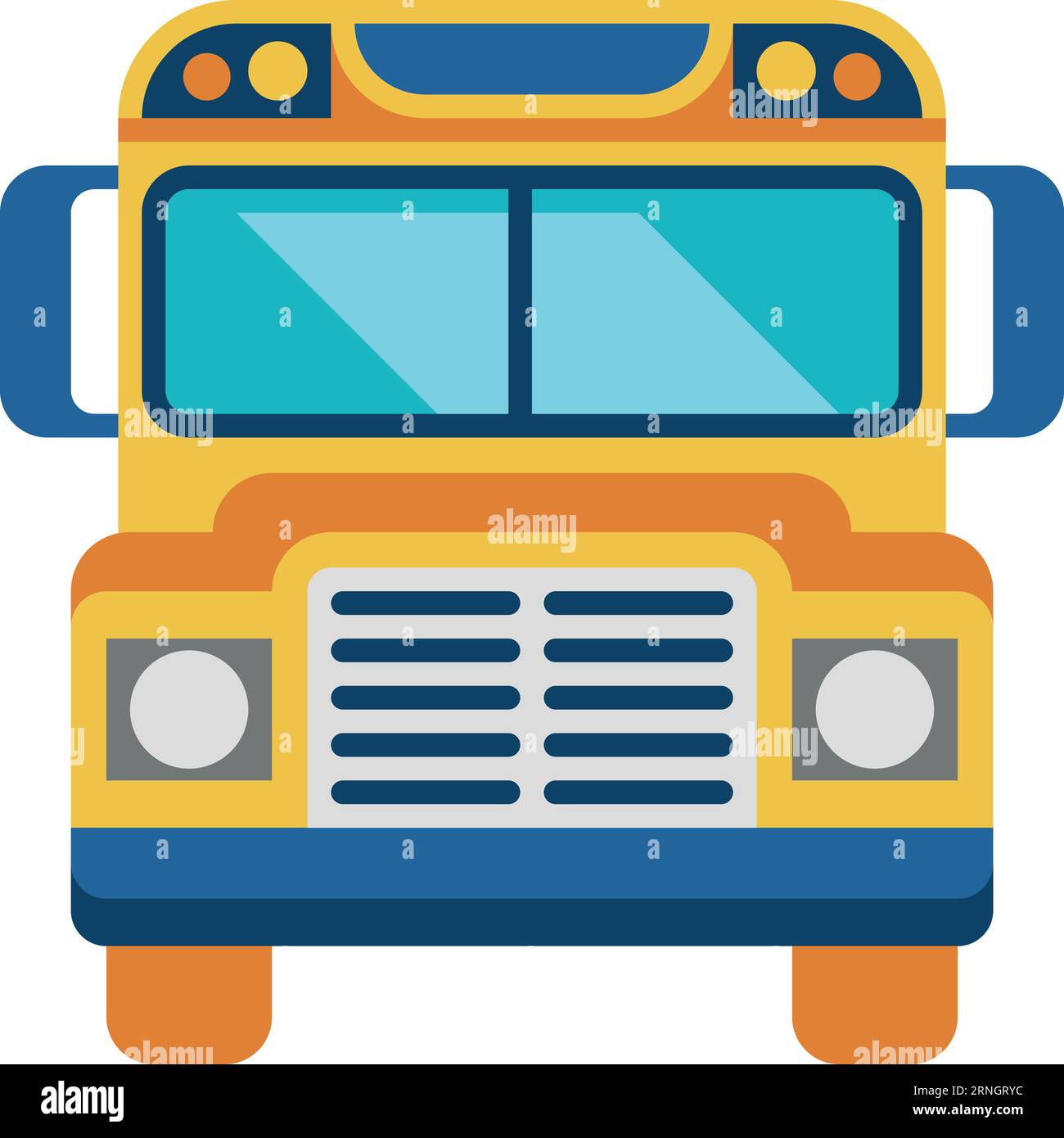 Yellow bus front view. School kid transport Stock Vector Image & Art