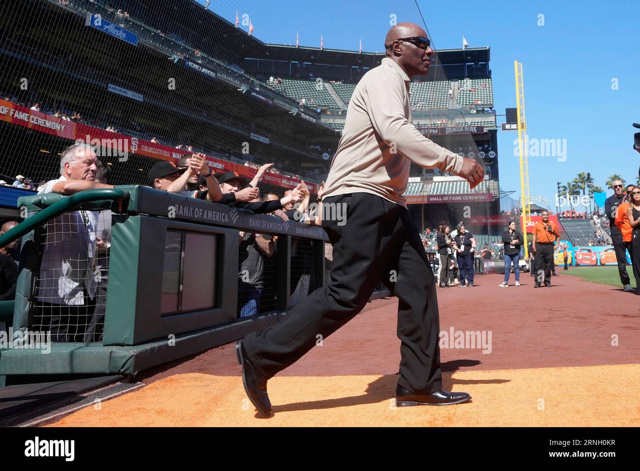 Former San Francisco Giants player Mike Felder during a ceremony for