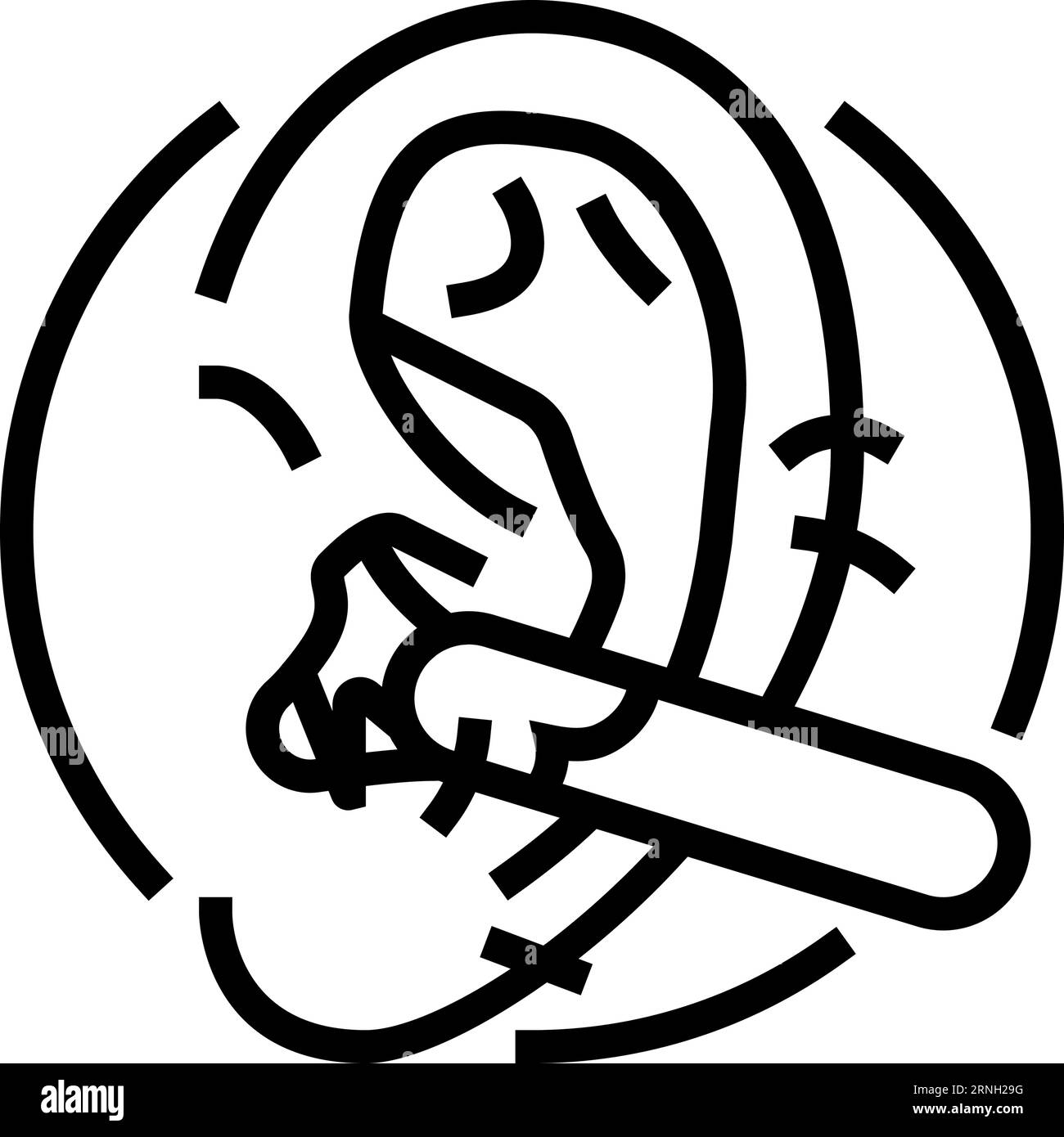 ear hair removal line icon vector illustration Stock Vector Image & Art