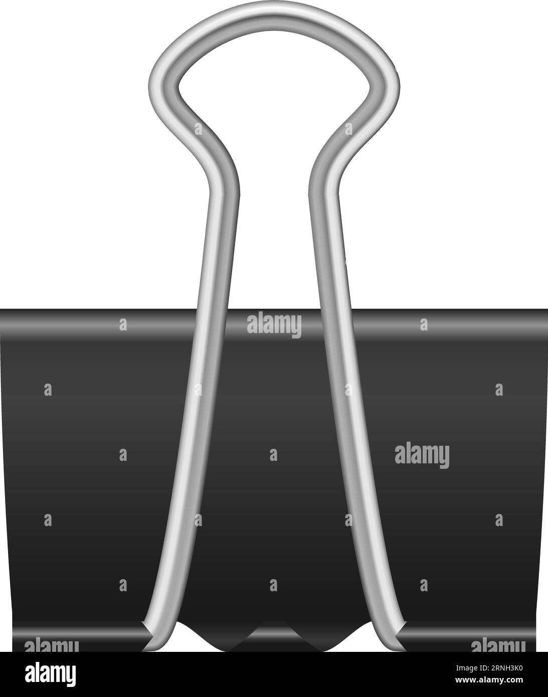 Black metal clamp for office documents. Binder clip Stock Vector Image