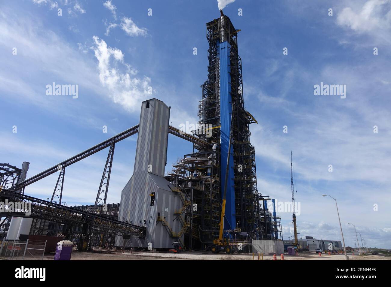 Photo taken on Oct. 25, 2016 shows the Austria s Voestalpine AG Hot  Briquetted Iron (HBI) plant in Corpus Christi, southern U.S. state of  Texas. After about two and a half years