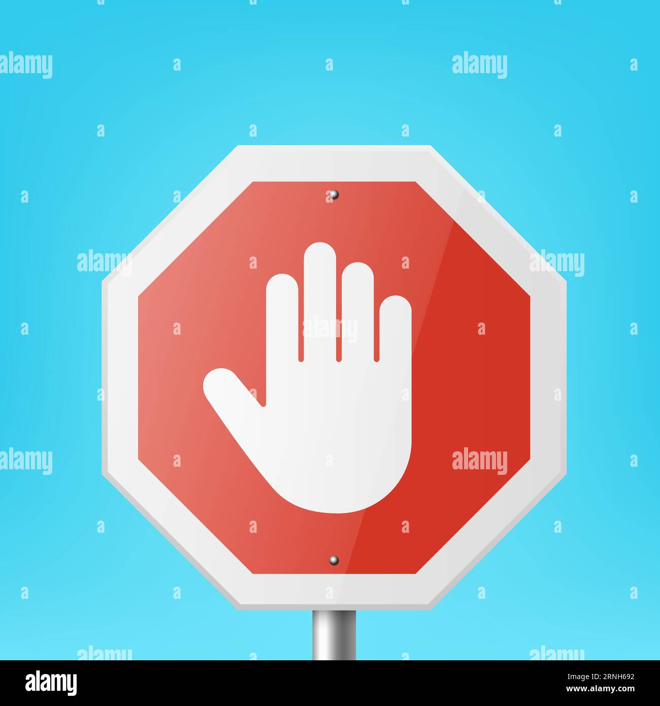 Vector Red and White Round Prohibition Sign Icon. Stop Traffic Sign ...