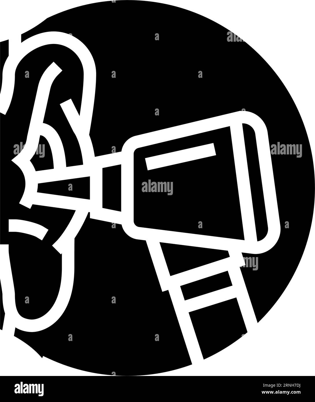 ear examination audiologist doctor glyph icon vector illustration Stock