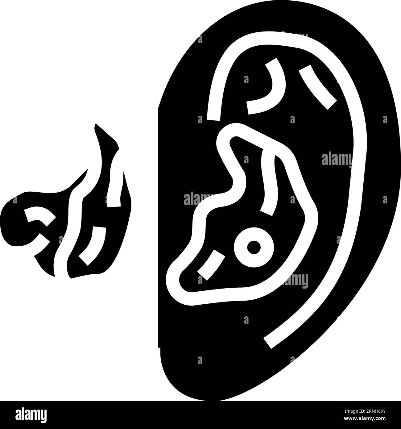 ear mold audiologist doctor glyph icon vector illustration Stock Vector
