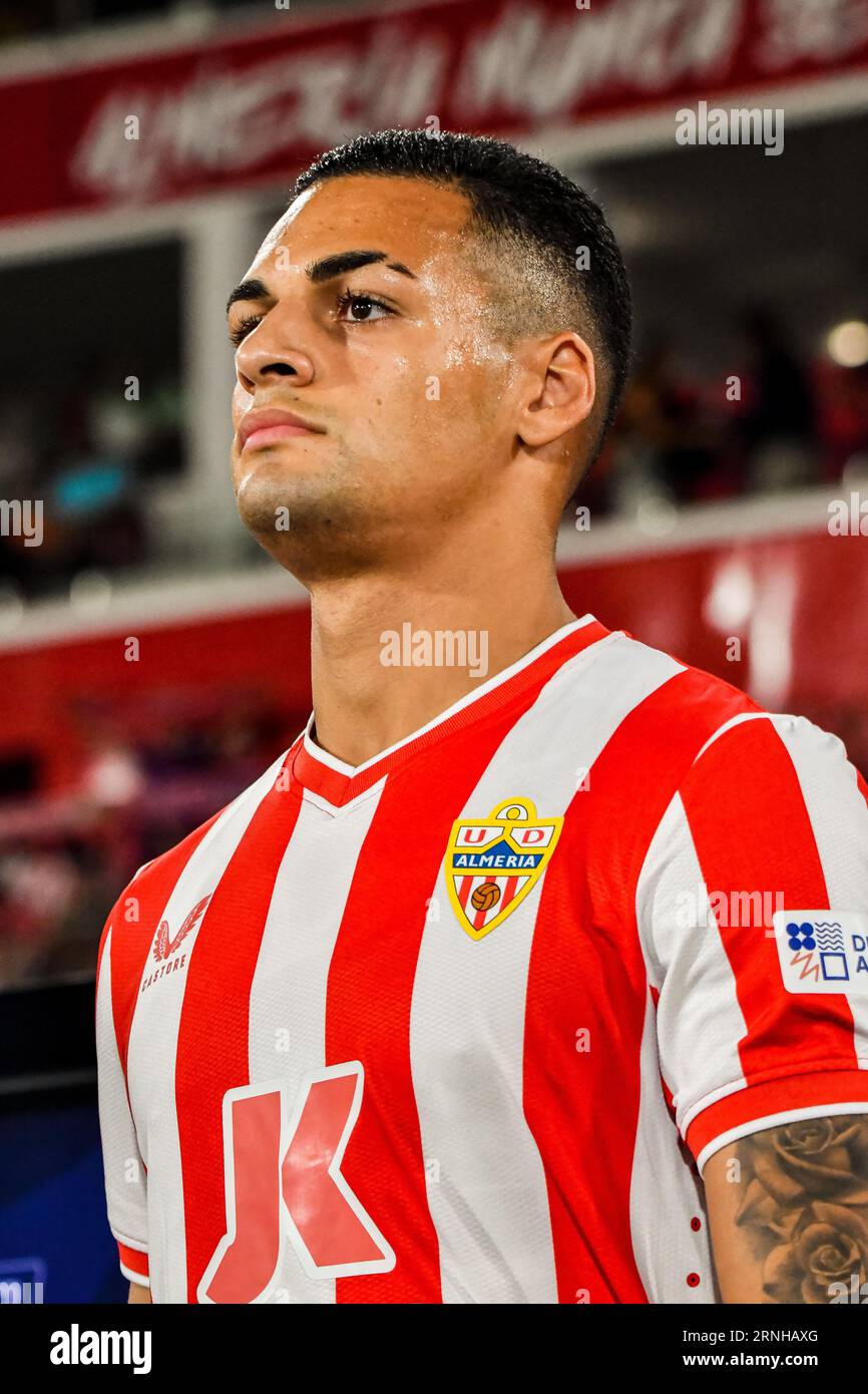 Almeria, Almeria, Spain. 1st Sep, 2023. ALMERIA, SPAIN - SEPTEMBER 1: Kaiky of UD Almeria at the start of the match between UD Almeria and RC Celta de Vigo of La Liga EA Sports on September 1, 2023 at Power Horse Stadium in Almeria, Spain. (Credit Image: © Samuel CarreÃ±O/PX Imagens via ZUMA Press Wire) EDITORIAL USAGE ONLY! Not for Commercial USAGE! Stock Photo