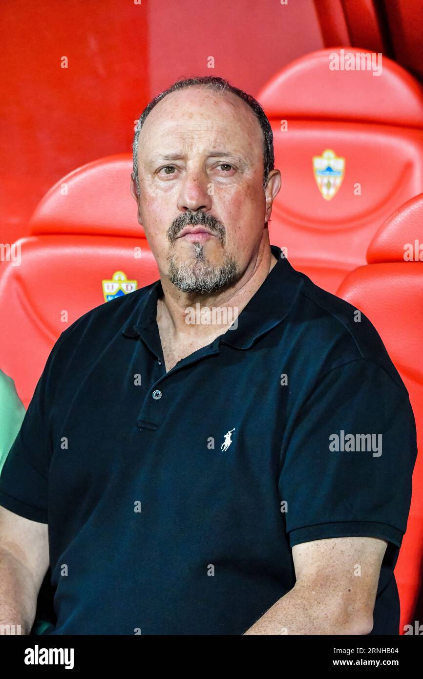 Almeria, Almeria, Spain. 1st Sep, 2023. ALMERIA, SPAIN - SEPTEMBER 1: Rafa Benitez of RC Celta de Vigo looks on before the match between UD Almeria and RC Celta de Vigo of La Liga EA Sports on September 1, 2023 at Power Horse Stadium in Almeria, Spain. (Credit Image: © Samuel CarreÃ±O/PX Imagens via ZUMA Press Wire) EDITORIAL USAGE ONLY! Not for Commercial USAGE! Stock Photo