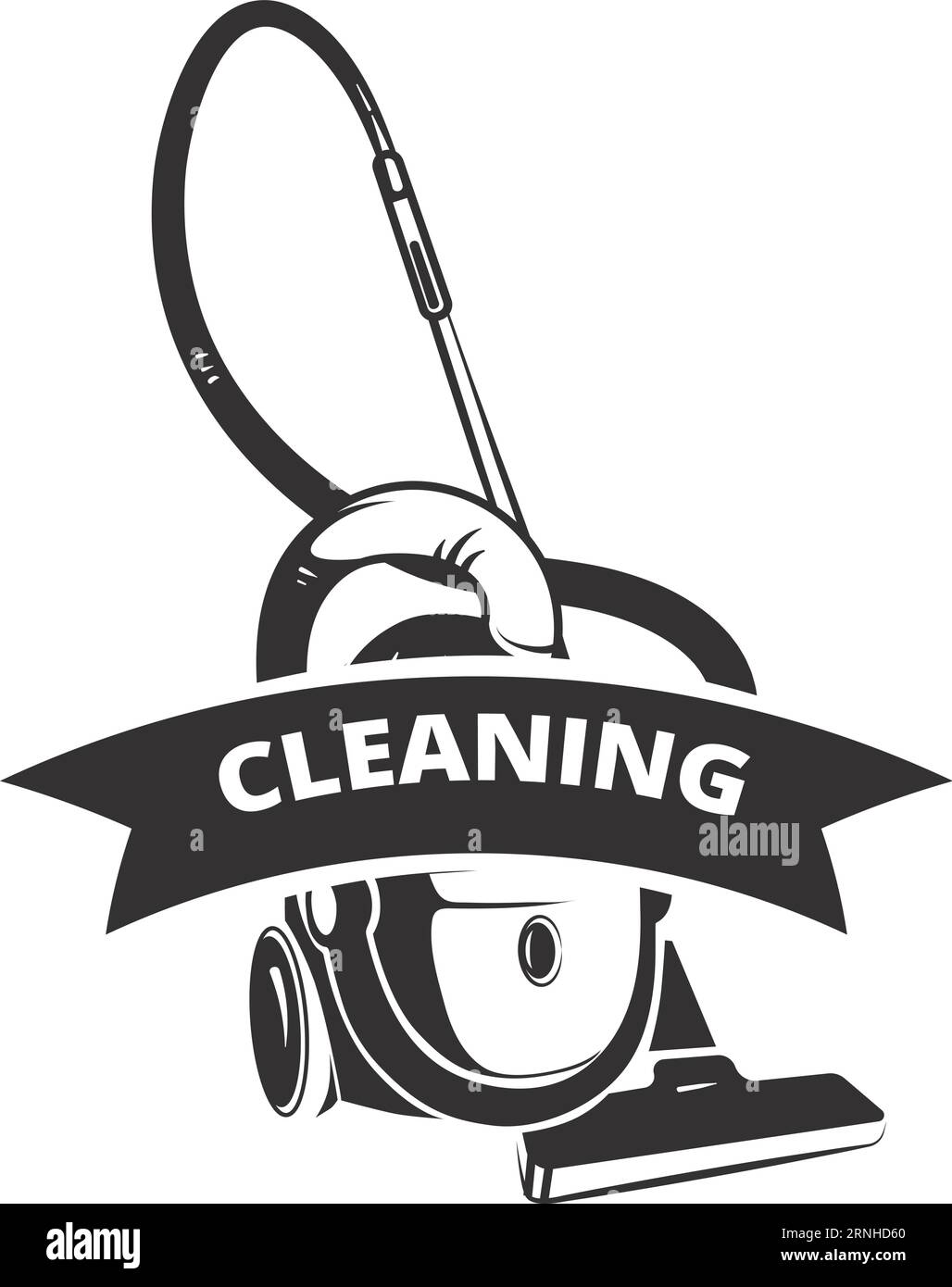 Cleaning service logo. Vacuum cleaner black symbol Stock Vector