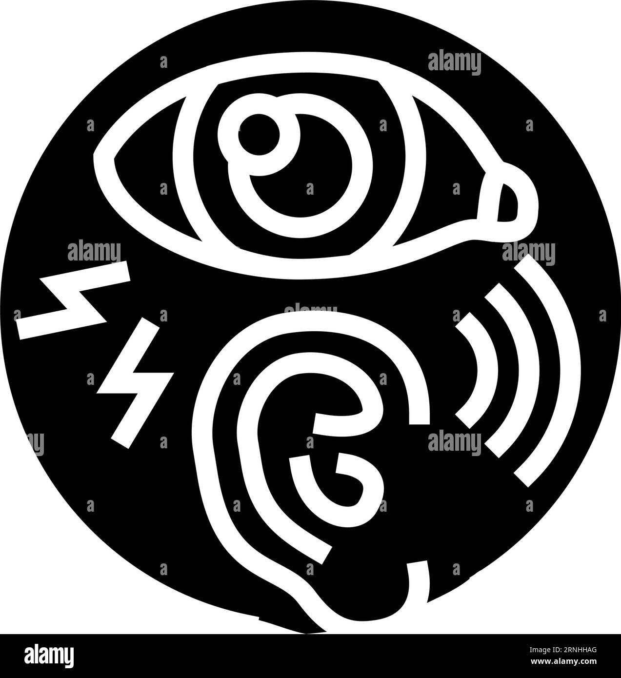 sensitivity light sound disease symptom glyph icon vector illustration