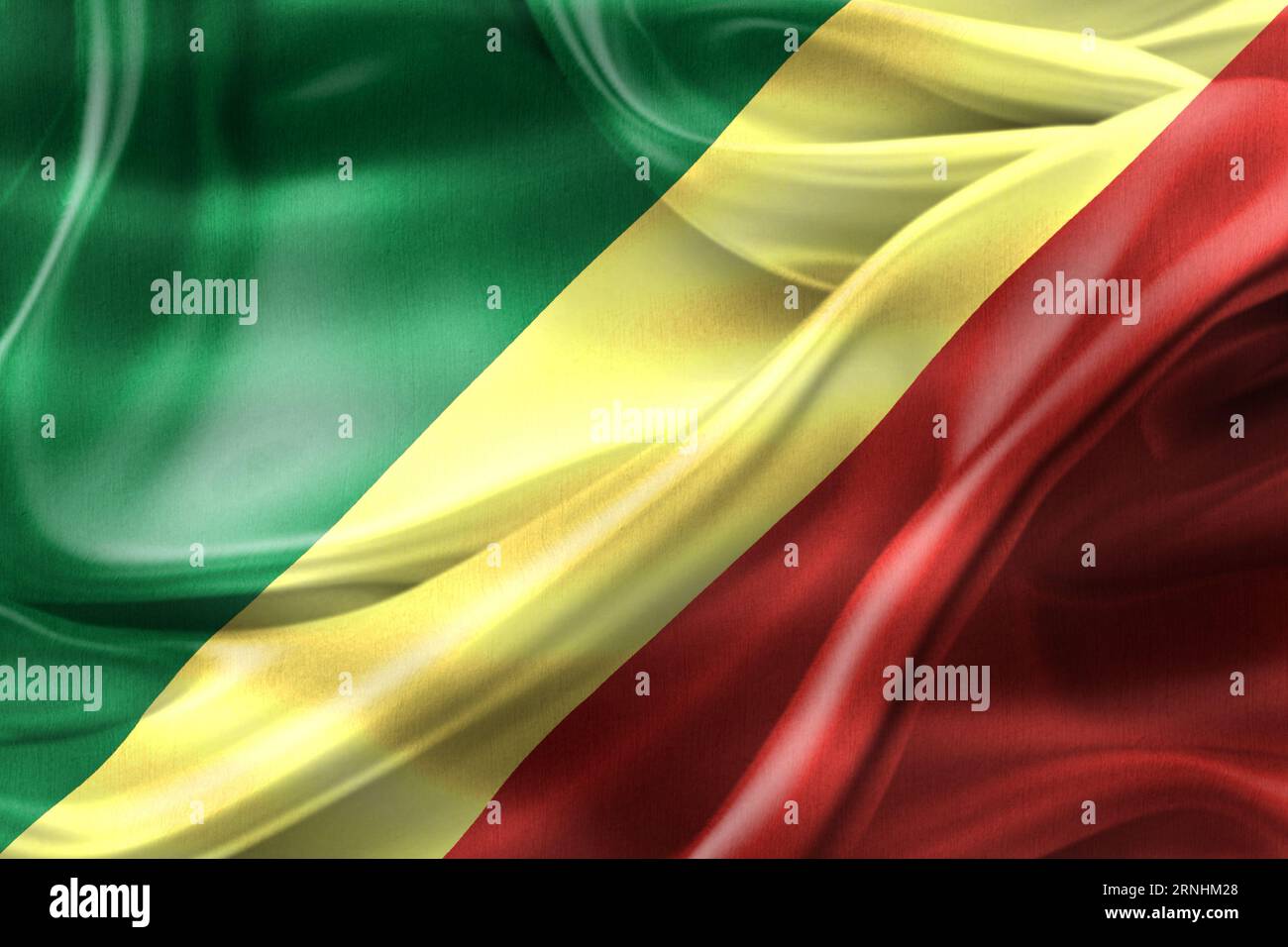 Republic of the Congo flag - realistic waving fabric flag Stock Photo ...