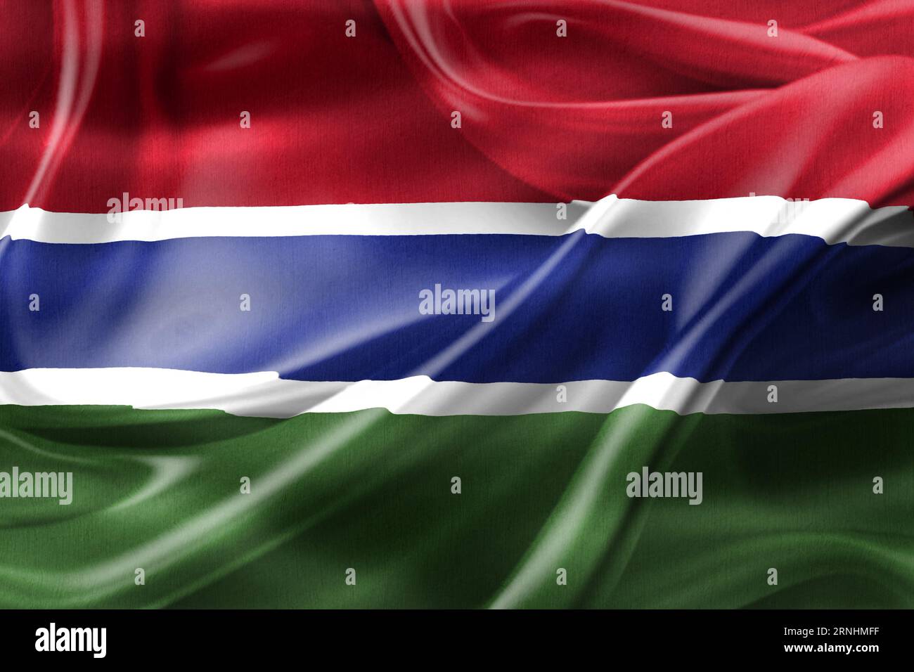 Gambia flag - realistic waving fabric flag Stock Photo - Alamy