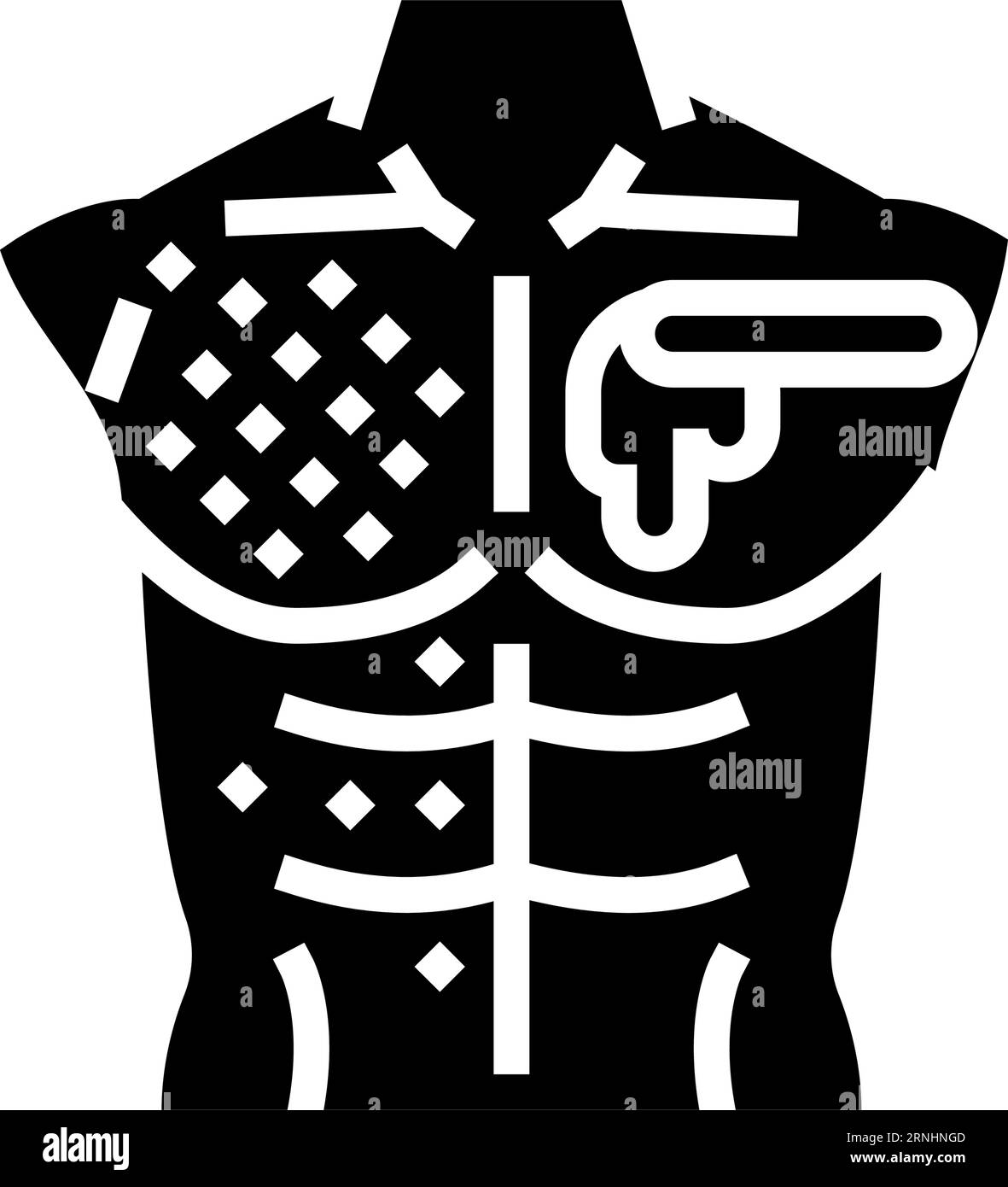 chest waxing male depilation glyph icon vector illustration Stock