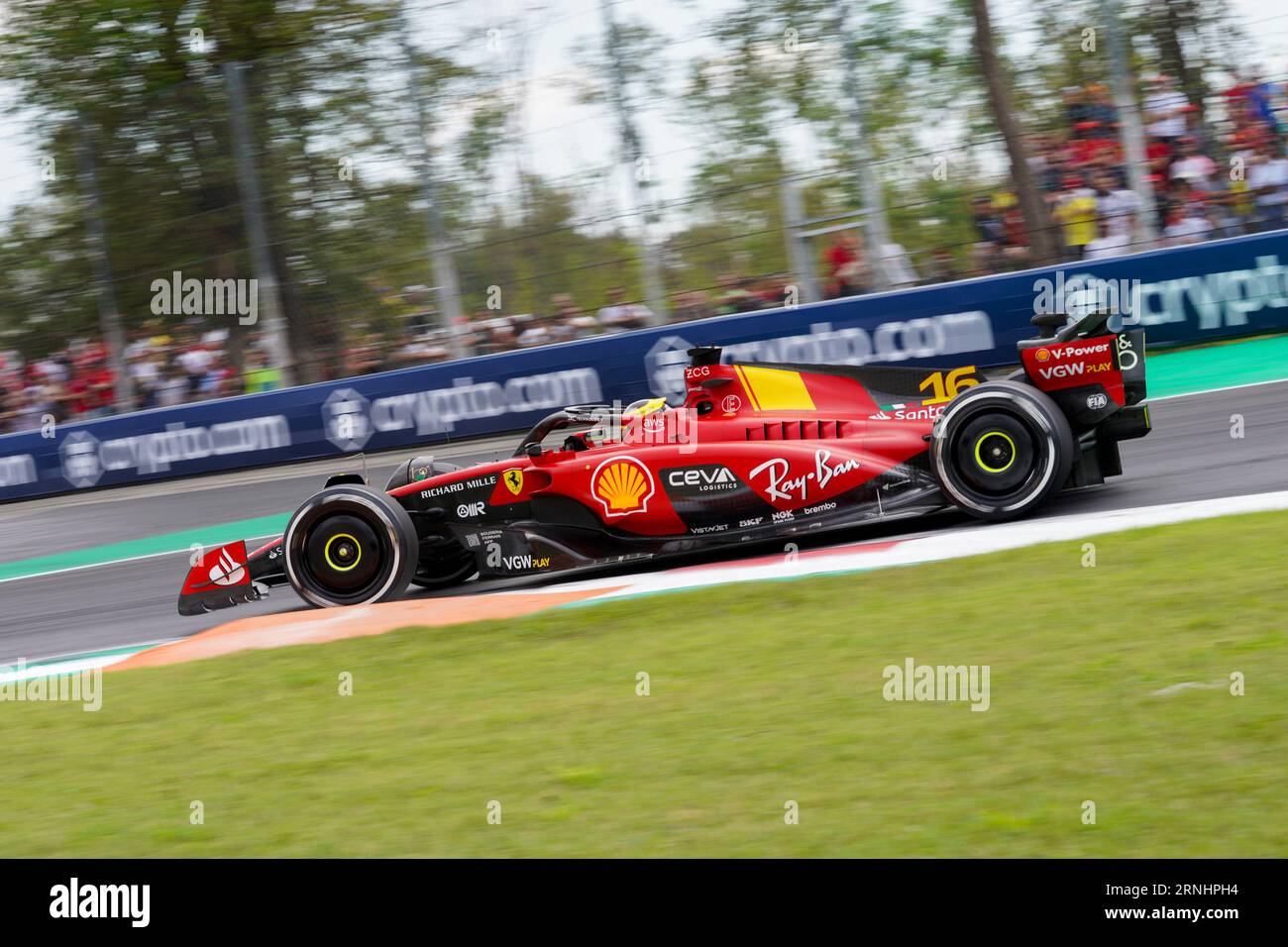 Monza, Italy. 1 Sep, 2023. Charles Leclerc of Monaco driving the (16 ...