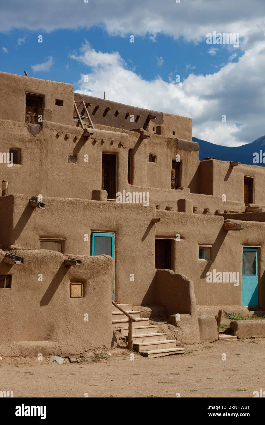 The Taos Pueblo was built by the Tiwa tribe and is one of the oldest