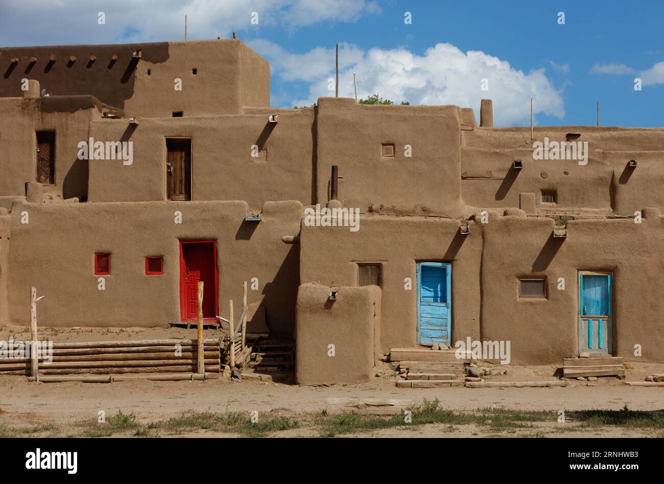 The Taos Pueblo was built by the Tiwa tribe and is one of the oldest