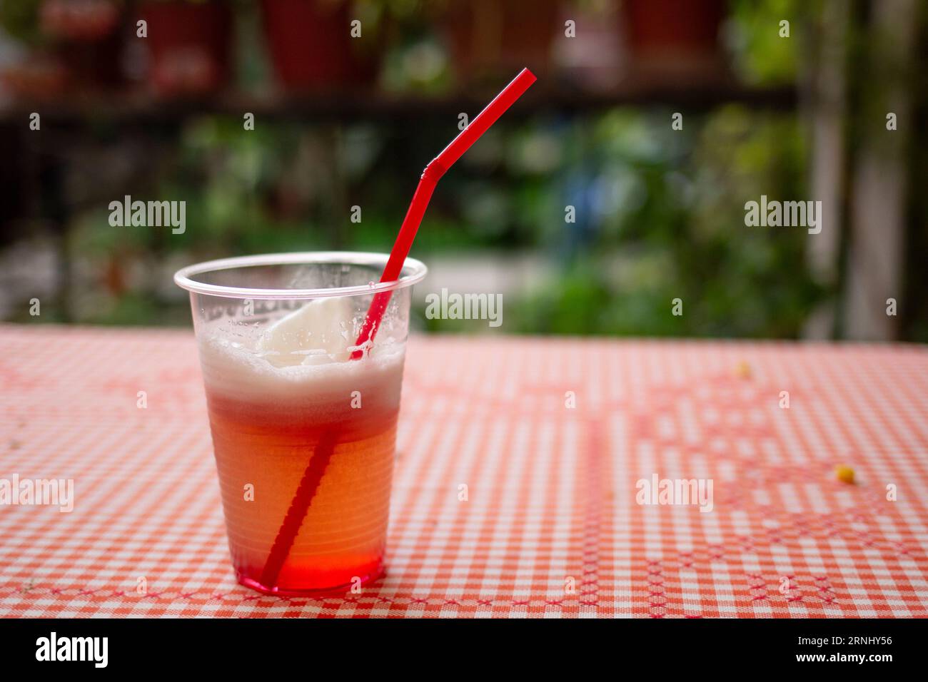 Traditional drink from Chile called 'Terremoto' on a table Stock Photo