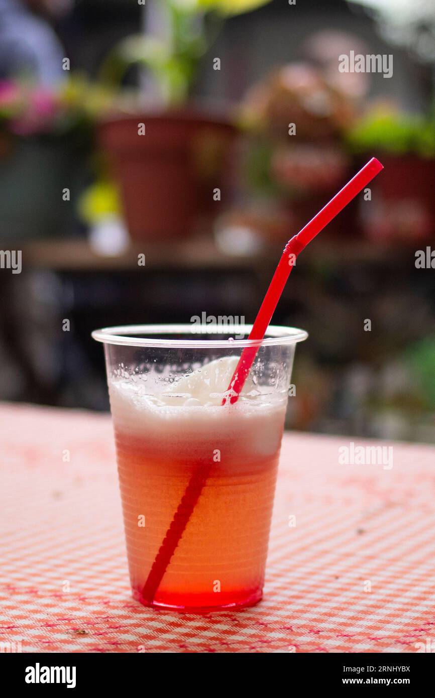 traditional drink from Chile called 'Terremoto' on a table Stock Photo