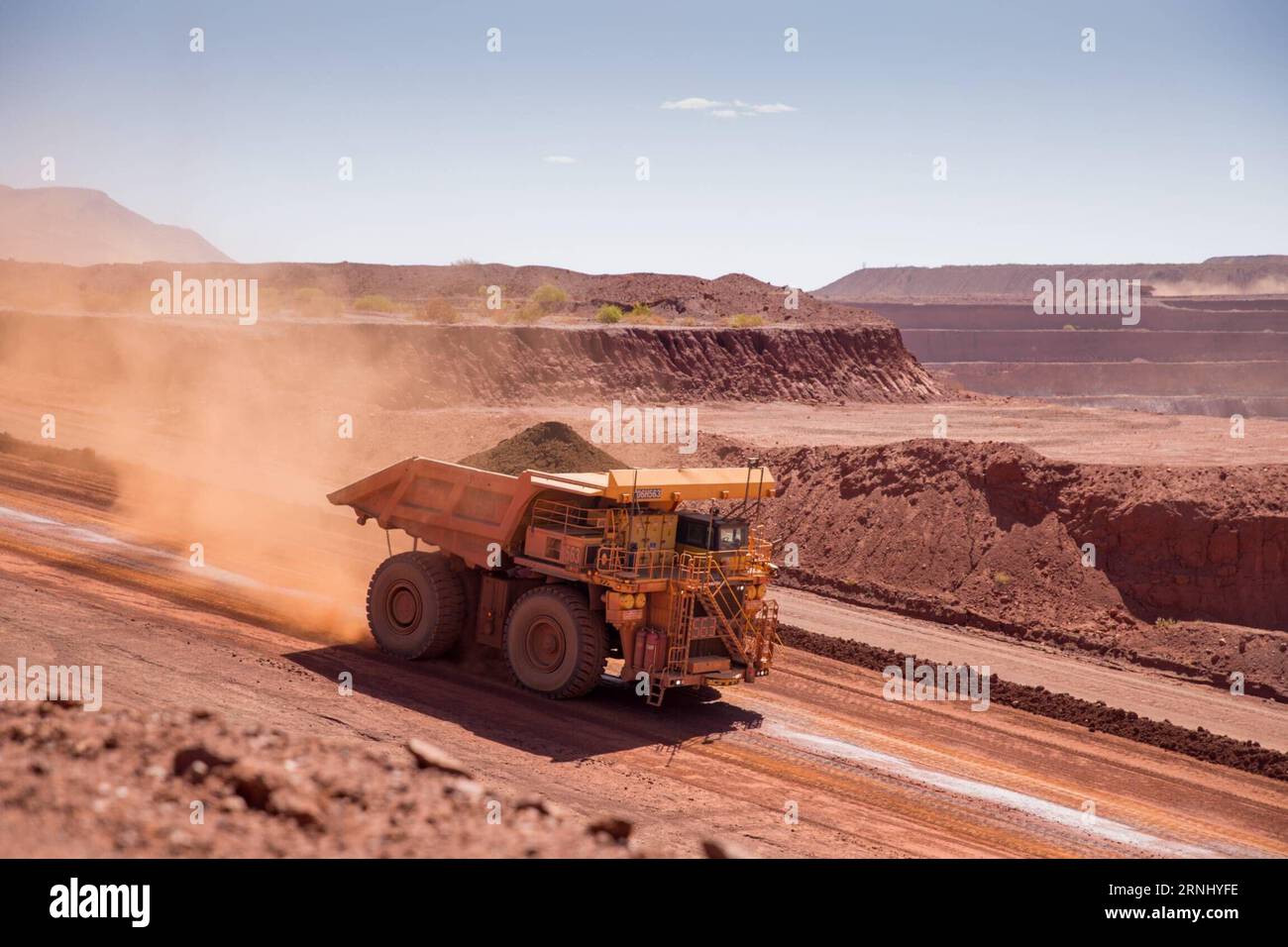 161220 -- SYDNEY, Dec. 20, 2016 -- An autonomous truck transports iron ore at Rio Tinto Ltd. s Nammuldi below water table mine in Pilbara region, Australia, Dec. 14, 2016. Rio Tinto is currently in negotiations with steel makers Baosteel Group and Shougang Group over a new pricing mechanism for its Australian ore, however the key customers haven t yet agreed to the terms. Rio Tinto s seeking of a new pricing mechanism for its iron ore with Chinese customers is justified given the dramatic lift in coking coal prices, chief executive Jean-Sebastian Jacques believes. zcc AUSTRALIA-RIO TINTO LTD.- Stock Photo