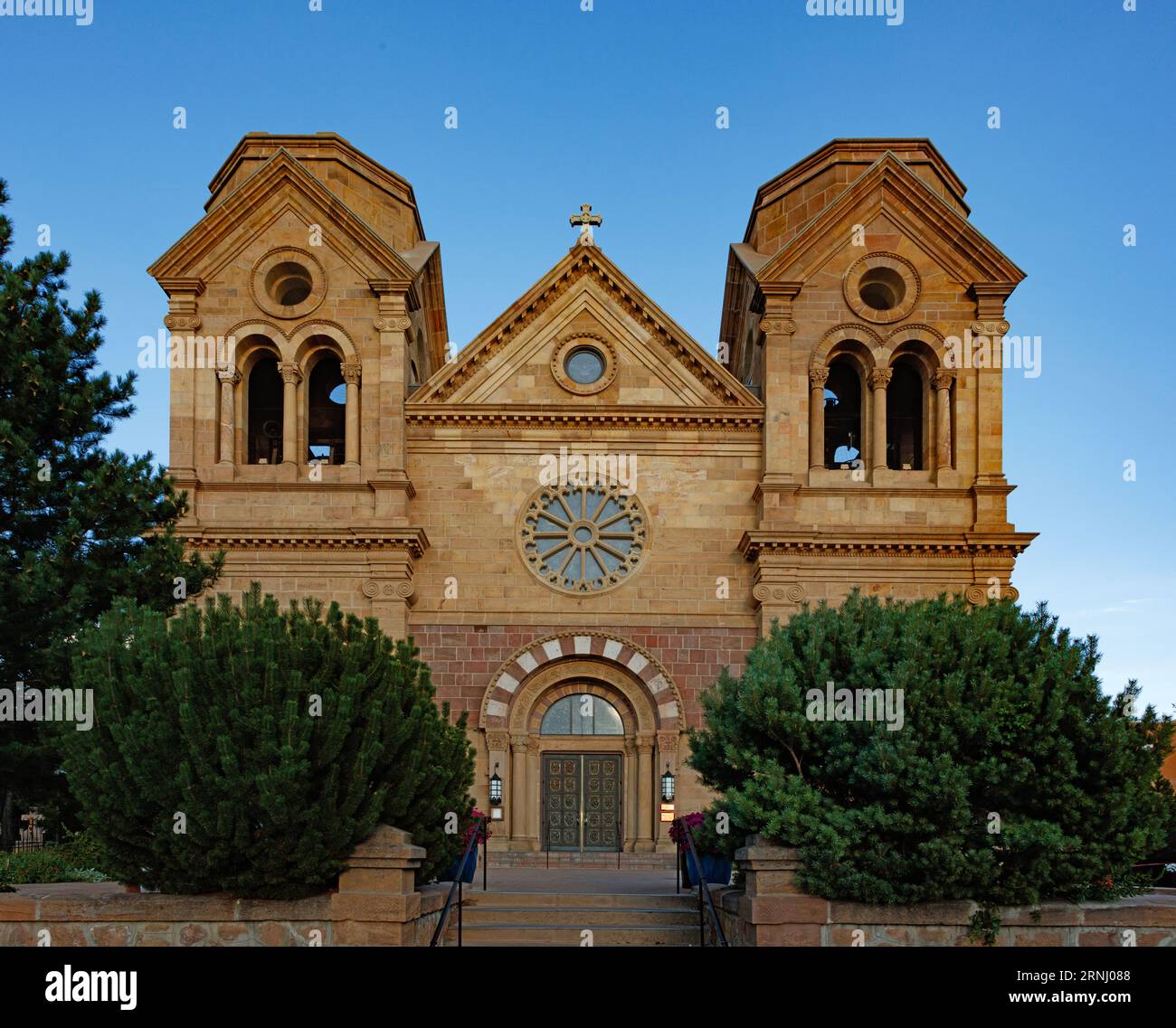 The Catholic Catherdral Basilica of Saint Francis of Assisis was built by Archbishop Juan Baptiste Lamy in 1869 - Santa Fe, New Mexico Stock Photo