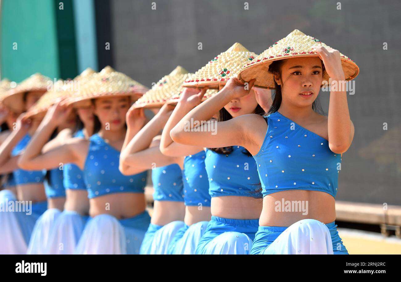 (161228) -- RONGAN, Dec. 28, 2016 -- Women perform in Chang an Township in Rong an County, south China s Guangxi Zhuang Automonous Region, Dec. 28, 2016. A celebration was held for the harvest of kumquat fruit here on Wednesday. ) (zyd) CHINA-GUANGXI-KUMQUAT HARVEST-CELEBRATION (CN) LuxBo an PUBLICATIONxNOTxINxCHN   Rongan DEC 28 2016 Women perform in Chang to Township in Rong to County South China S Guangxi Zhuang  Region DEC 28 2016 a Celebration what Hero for The Harvest of Kumquat Fruit Here ON Wednesday ZYD China Guangxi Kumquat Harvest Celebration CN LuxBo to PUBLICATIONxNOTxINxCHN Stock Photo