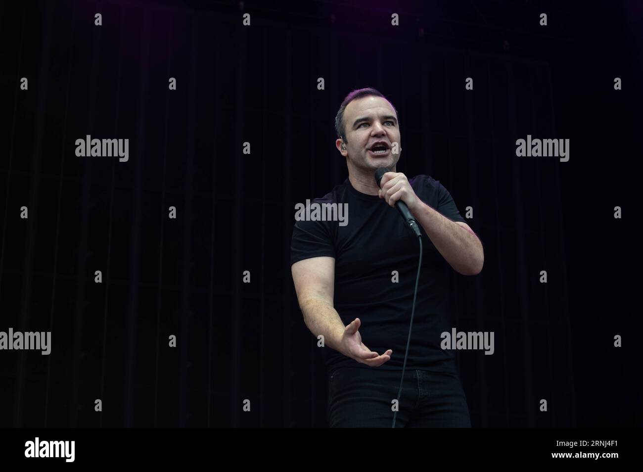 Photographs of Samuel T Herring of Future Islands performing at Connect