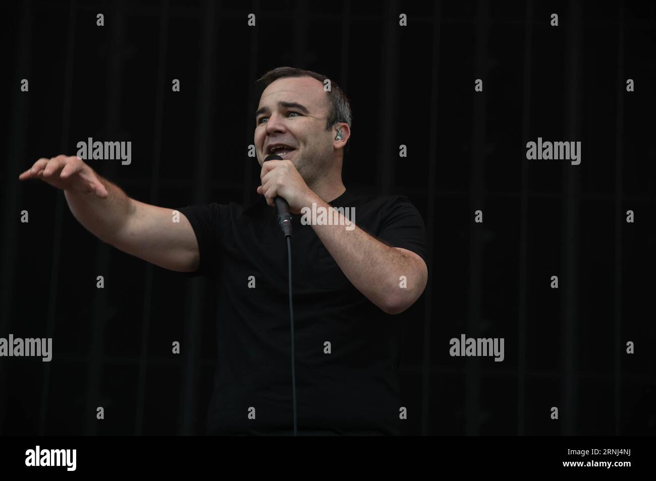 Photographs of Samuel T Herring of Future Islands performing at Connect