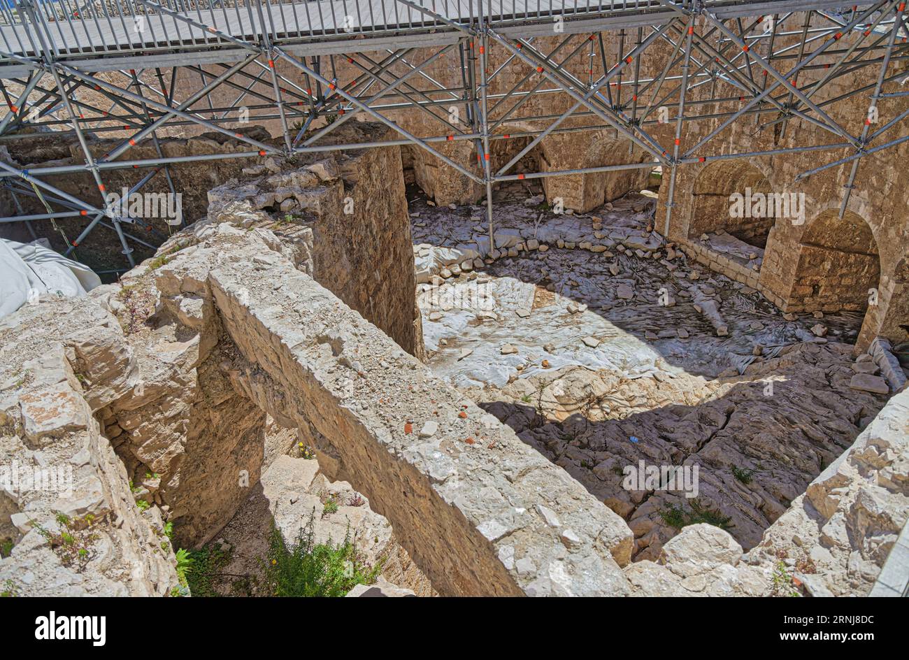 Korcula's Archaeological Discoveries in the Old Town Stock Photo
