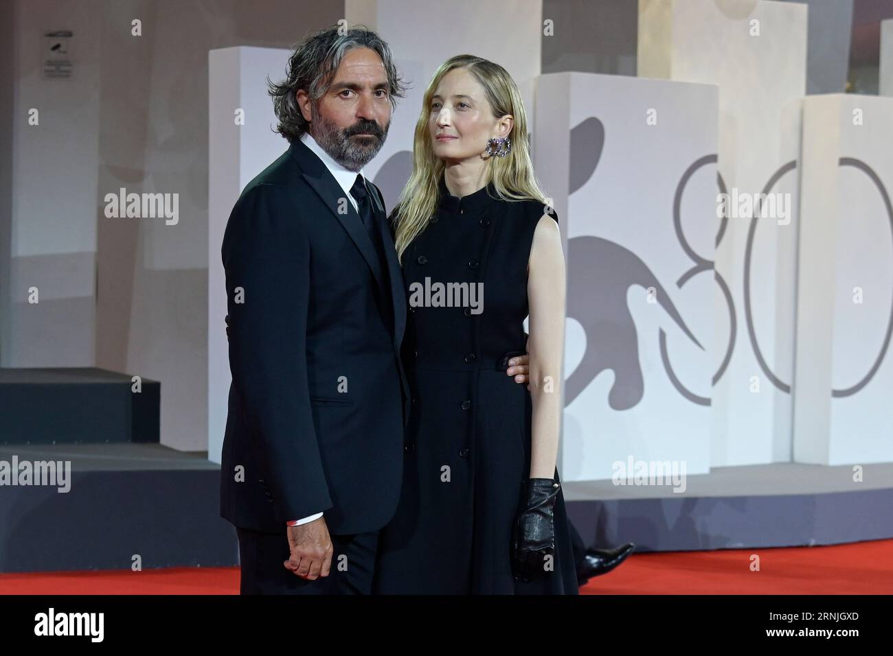 Venezia Lido, Italy. 01st Sep, 2023. Saverio Costanzo (l) and Alba