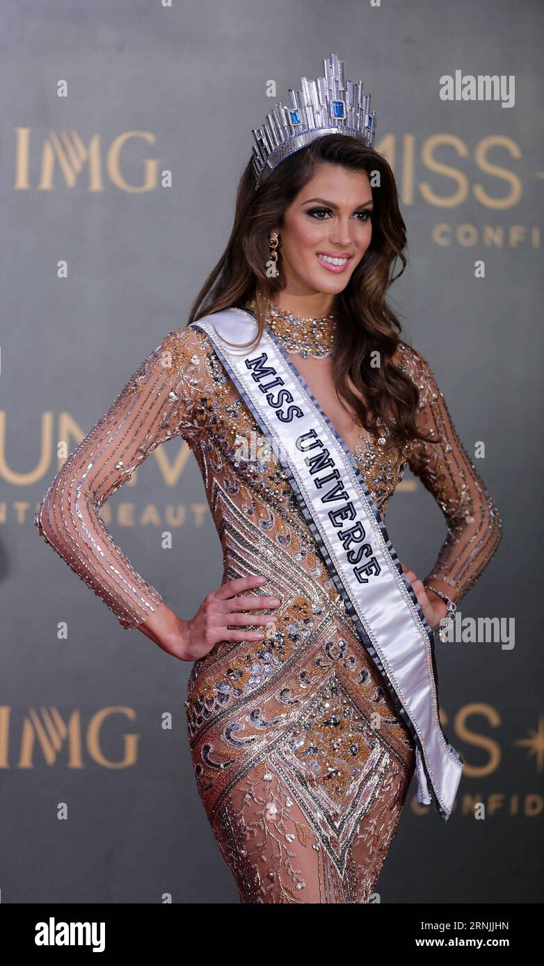 Newlycrowned Miss Universe Iris Mittenaere of France poses during a