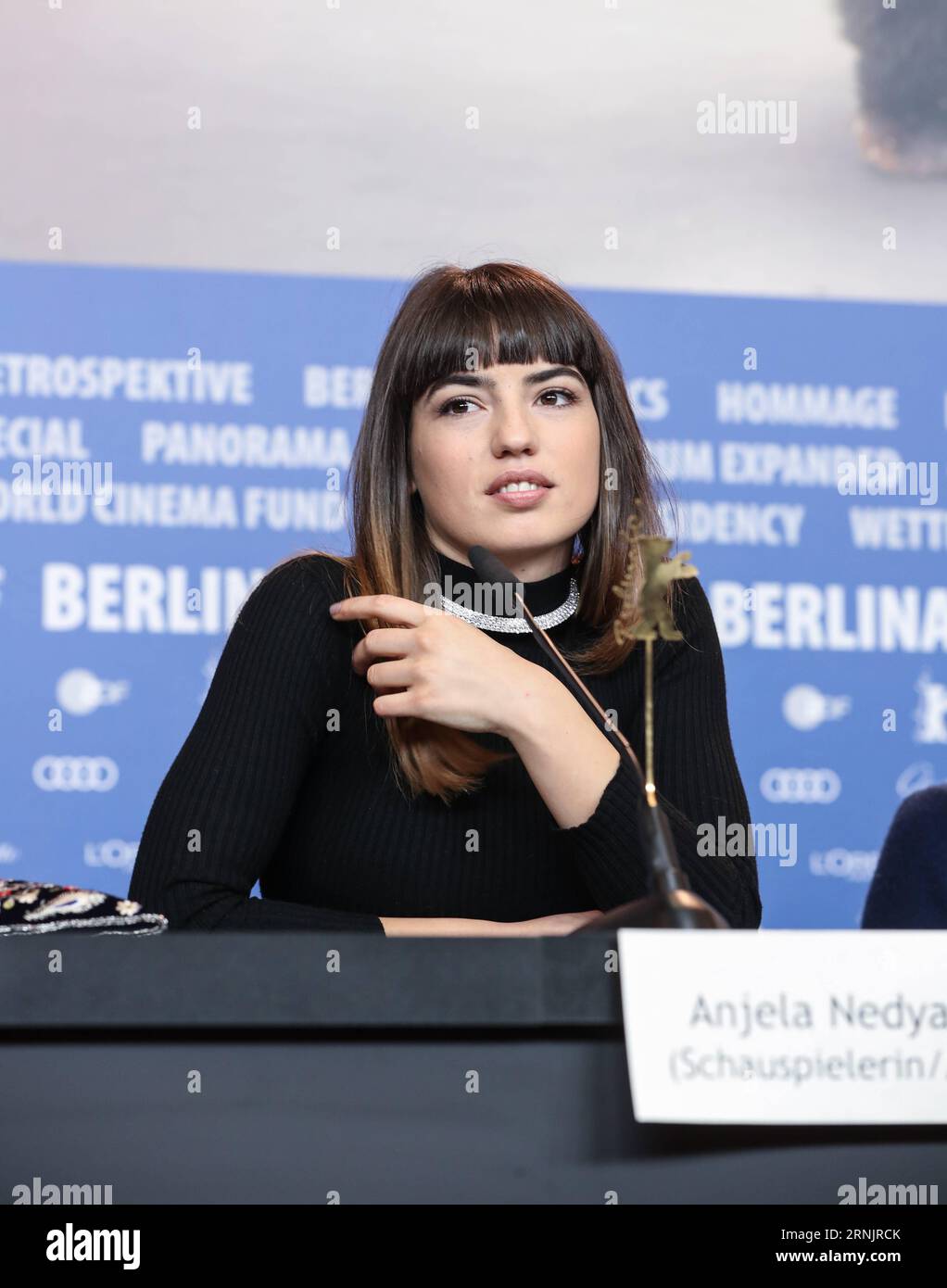 BERLIN, Actress Anjela Nedyalkova of British film T2 Trainspotting attends a press conference during the 67th Berlinale International Film Festival in Berlin, capital of Germany, on Feb. 10, 2017. )(yk) GERMANY-BERLIN-67TH BERLINALE- T2 TRAINSPOTTING ShanxYuqi PUBLICATIONxNOTxINxCHN   Berlin actress Anjela  of British Film T2 Trainspotting Attends a Press Conference during The 67th Berlinale International Film Festival in Berlin Capital of Germany ON Feb 10 2017 YK Germany Berlin 67th Berlinale T2 Trainspotting  PUBLICATIONxNOTxINxCHN Stock Photo