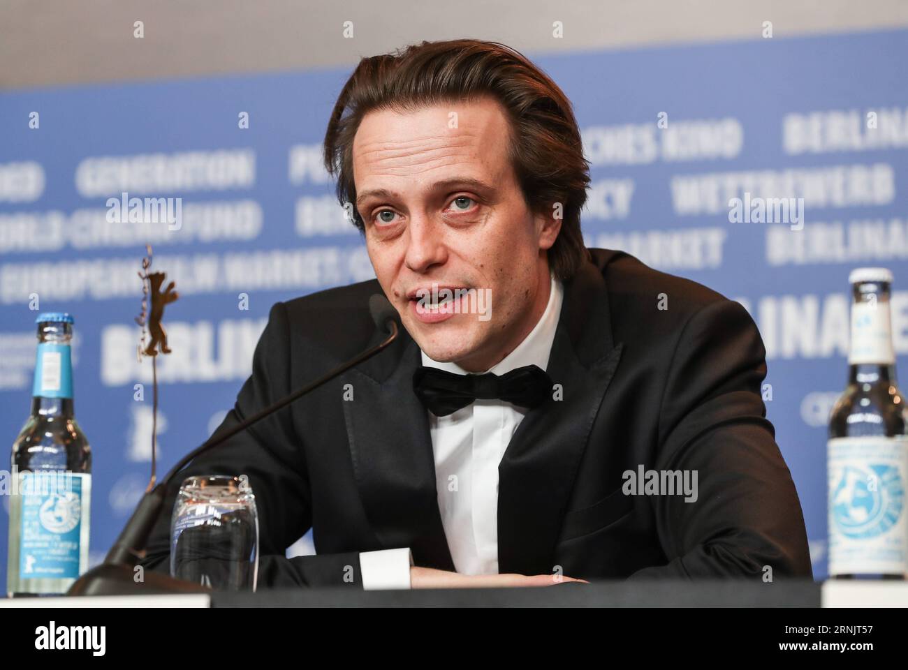 Actor August Diehl attends a press conference for the film Le jeune Karl Marx (The Young Karl Marx) during the 67th Berlinale International Film Festival in Berlin, capital of Germany, on Feb. 12, 2016. The 67th Berlin International Film Festival runs from Feb. 9 to 19, during which a total of 399 films from 72 countries and regions will be screened and a series of cultural events will be held. )(gj) GERMANY-BERLIN-67TH BERLINALE- LE JEUNE KARL MARX ShanxYuqi PUBLICATIONxNOTxINxCHN   Actor August Diehl Attends a Press Conference for The Film Le Jeune Karl Marx The Young Karl Marx during The 67 Stock Photo