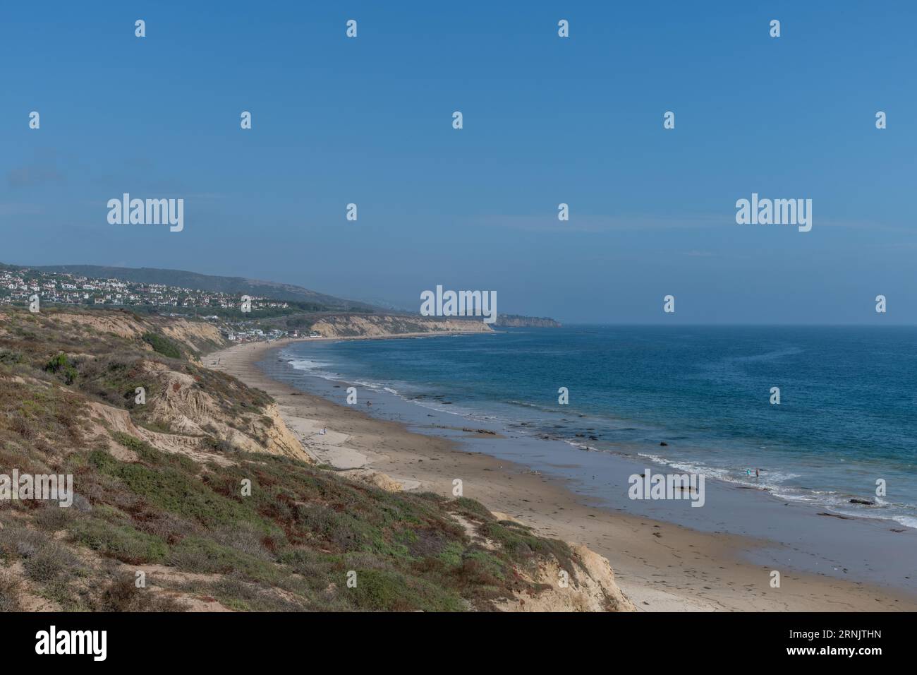 Scenic panoramic aerial Crystal Cove Beach vista, Newport Coast ...
