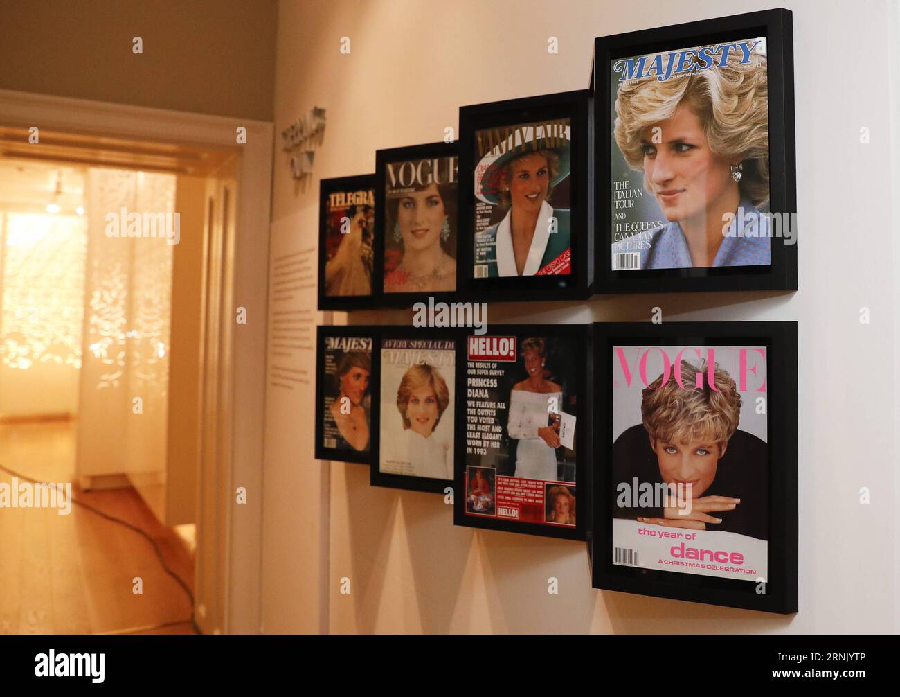(170222) -- LONDON, Feb. 22, 2017 -- A selection of magazine front pages featuring Princess Diana is shown at Diana: Her Fashion Story Exhibition at the Kensington Palace in London, Britain, on Feb. 22, 2017. The exhibition Diana: Her Fashion Story , which showcases a number of the Princess dresses and outfits, will open to the public on February 24 as part of the events commemorating the life of Princess Diana to mark the 20th anniversary of her death in Paris on August 31, 1997. )(gl) BRITAIN-LONDON-DIANA-EXHIBITION HanxYan PUBLICATIONxNOTxINxCHN   London Feb 22 2017 a Selection of Magazine Stock Photo