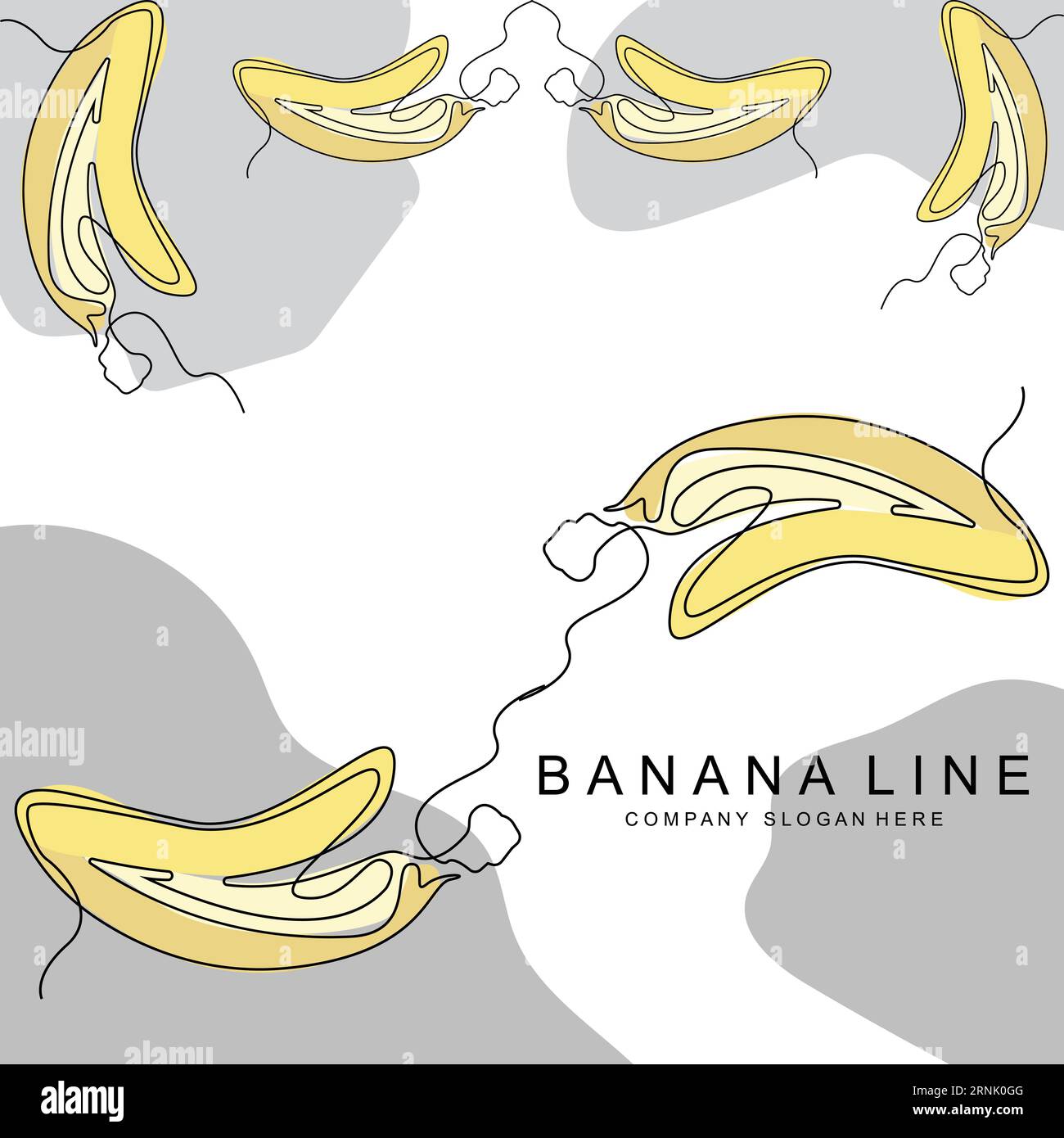 Banana Logo Design, Fruit Vector With Line Art Style, Product Brand ...