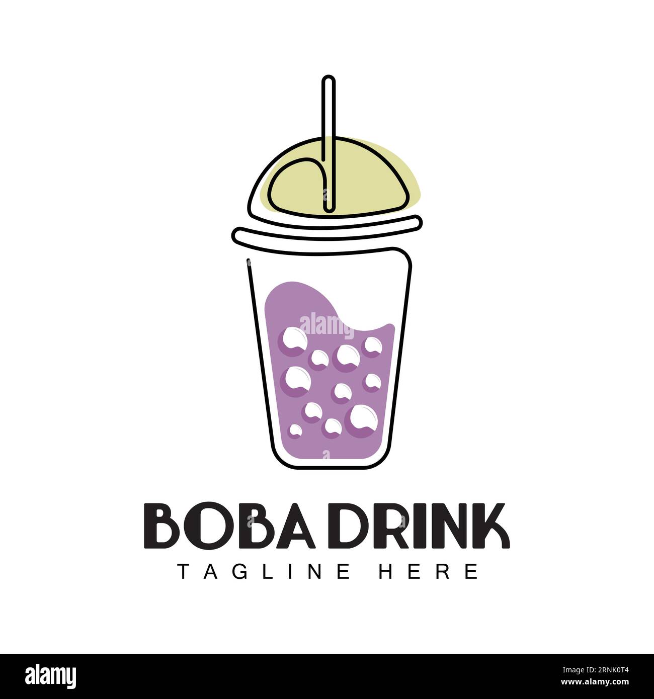 Boba Drink Logo Design, Modern Jelly Drink Bubble Vector, Boba Drink