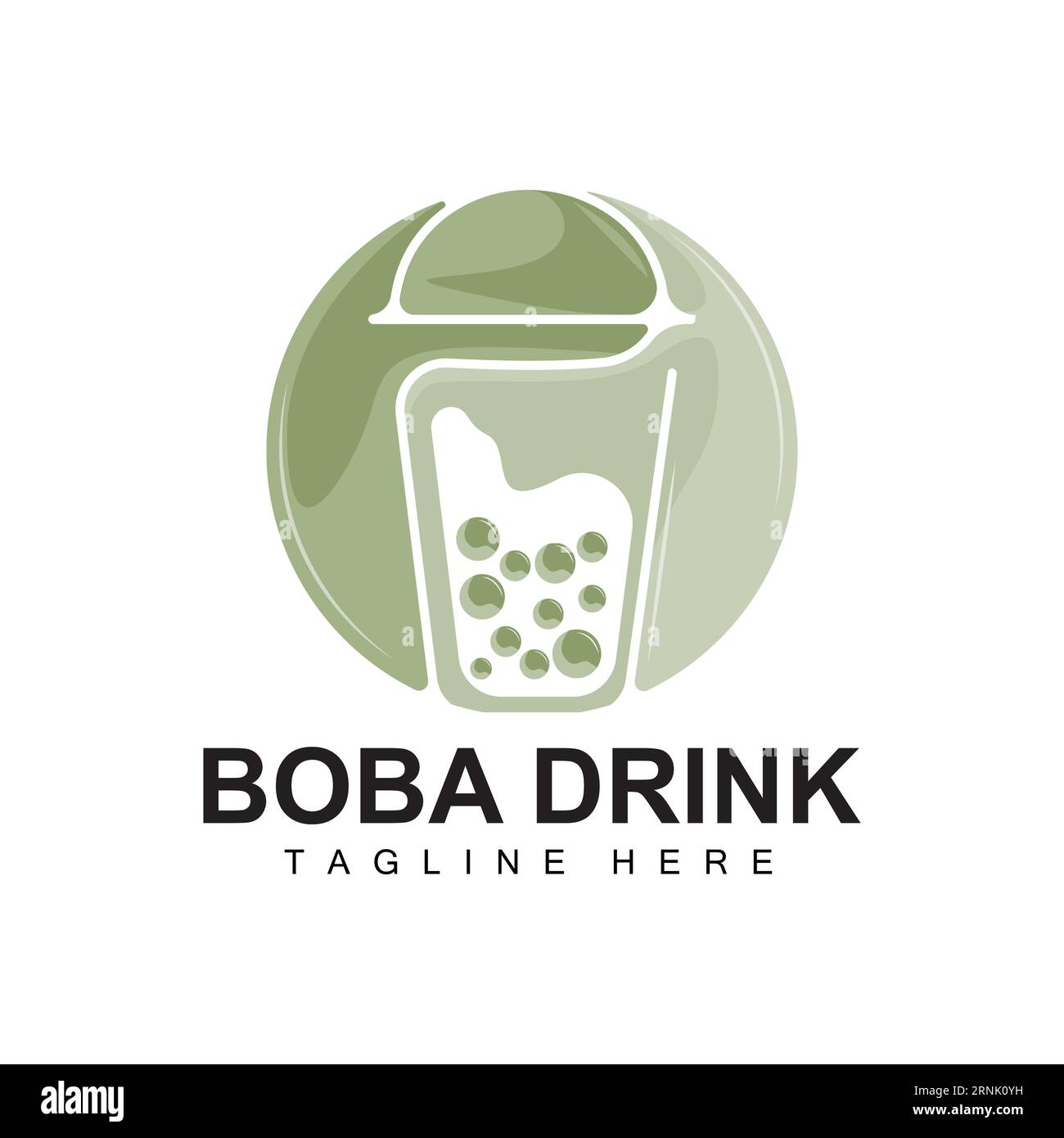 Boba Drink Logo Design, Modern Jelly Drink Bubble Vector, Boba Drink