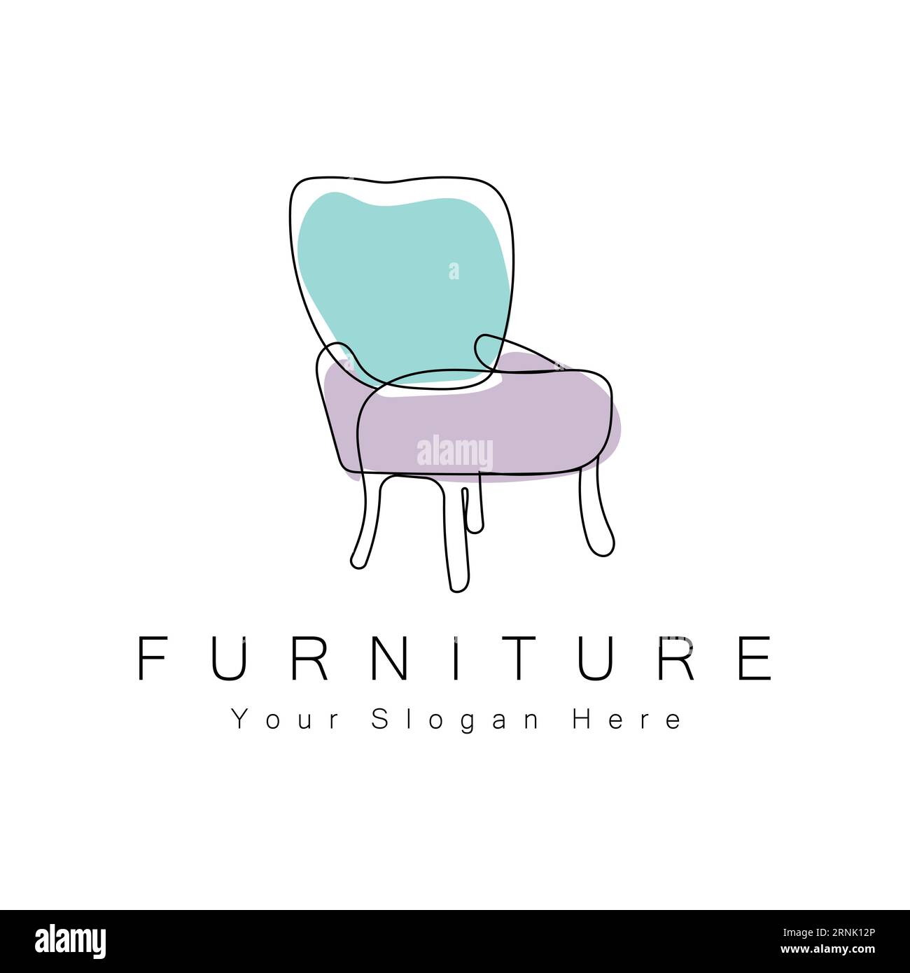 Furniture Logo Design, Home Furniture Illustration Table Icons, Chairs, Cupboards, Lamps Stock ...