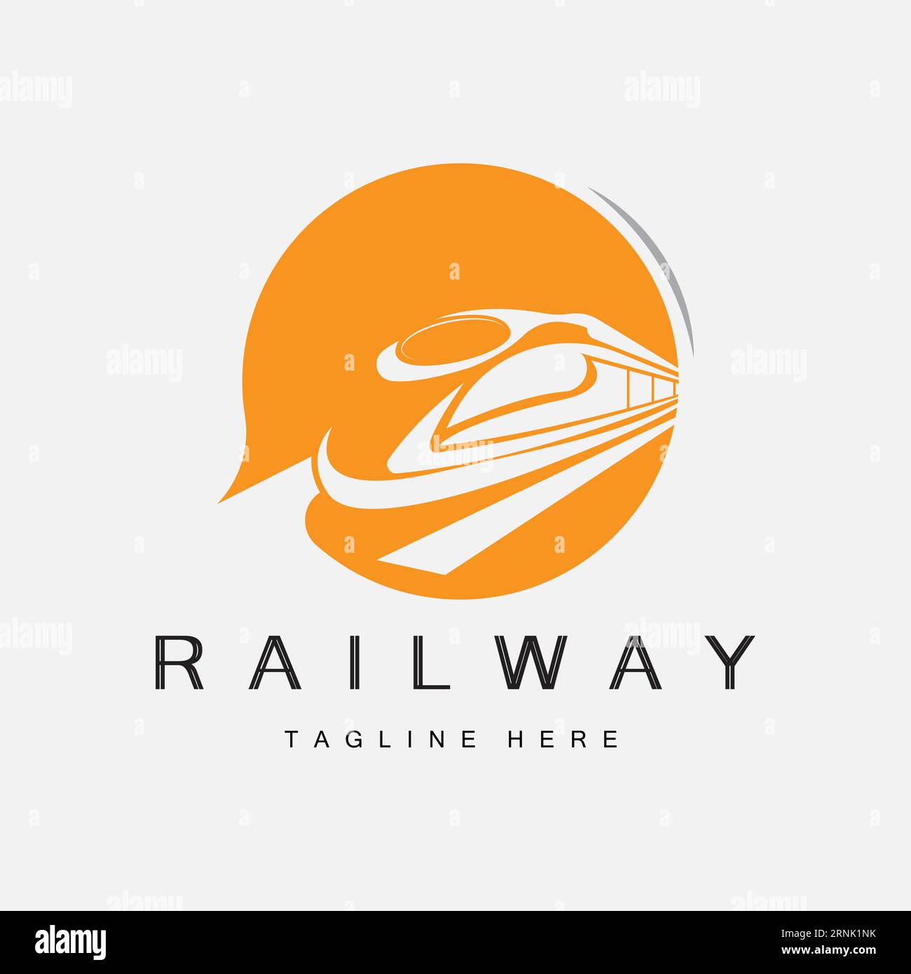 Train Logo Design. Fast Train Track Vector, Fast Transport Vehicle Illustration Stock Vector