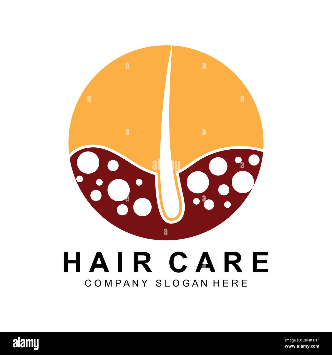 Hair Care Logo, Scalp Layer Design, Health Salon Brand Illustration