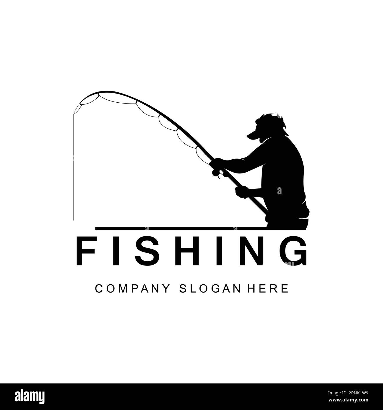 Fishing Logo Design, Fish Hunting Vector Illustration Stock Vector