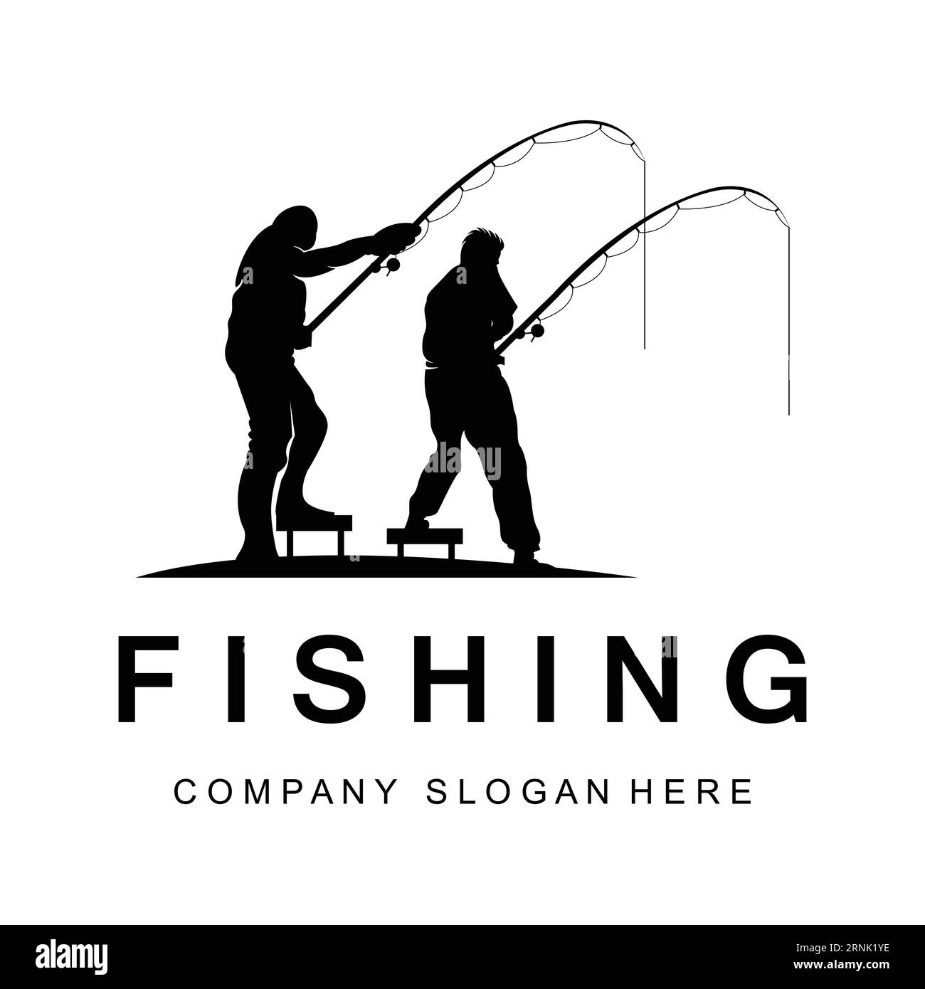 Fishing Logo Design, Fish Hunting Vector Illustration Stock Vector