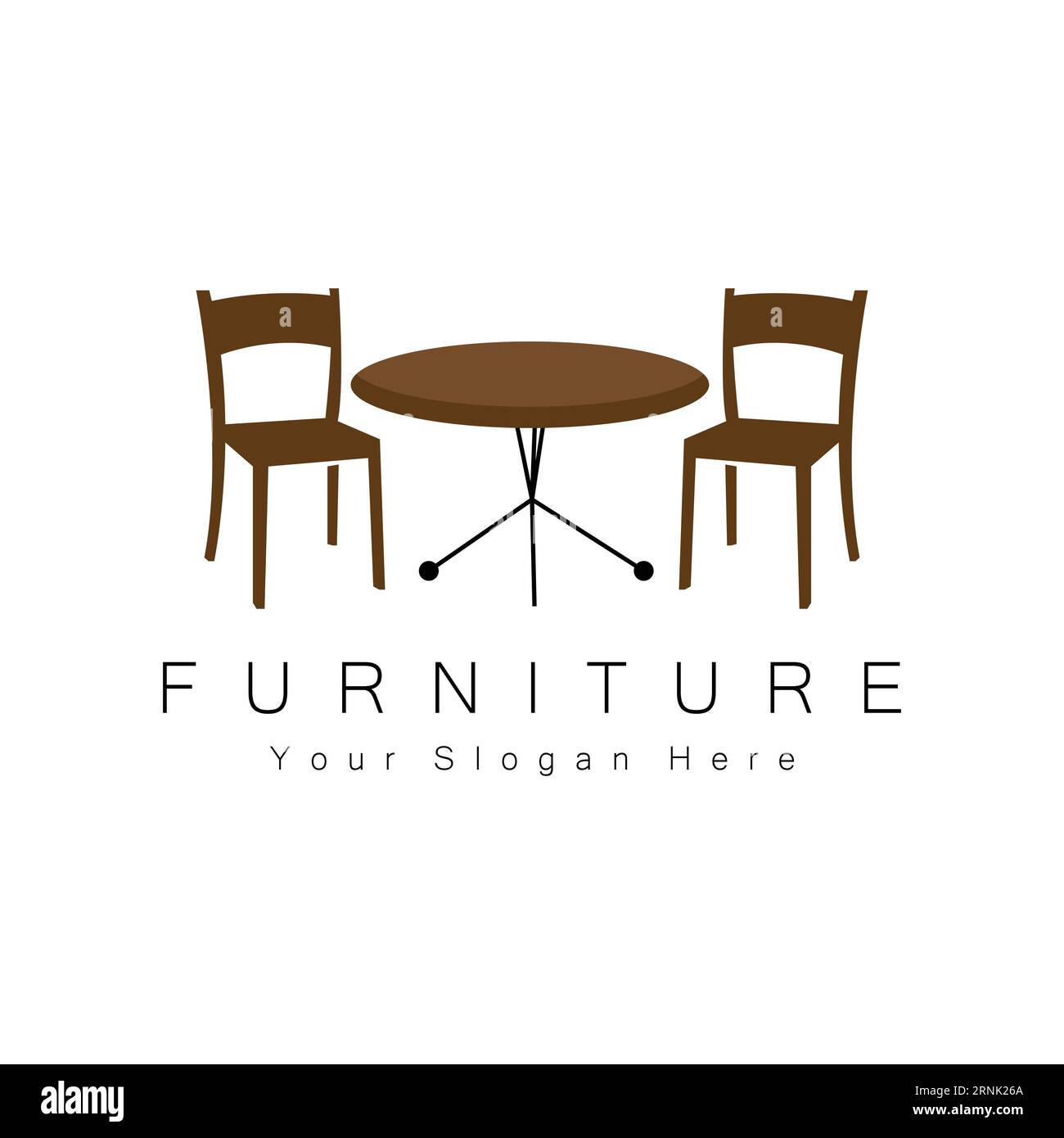 Furniture Logo Design, Home Furniture Illustration Table Icons, Chairs