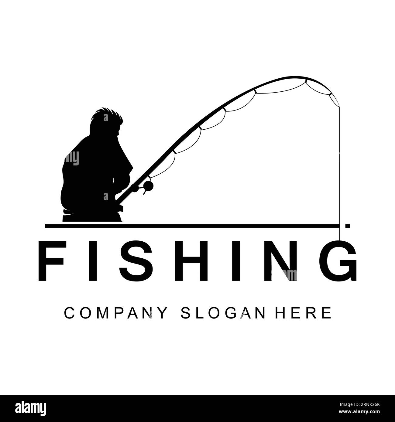 Fishing Logo Design, Fish Hunting Vector Illustration Stock Vector