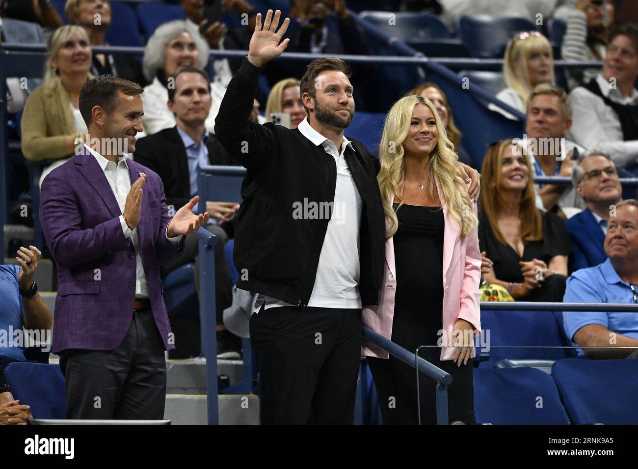 New York, USA. 01st Sep, 2023. American Tennis player Jack Sock (c) and