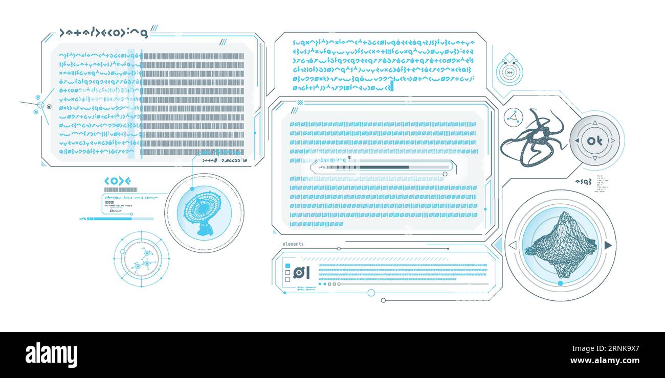 Sci-fi interface of data decoding program Stock Vector Image & Art - Alamy